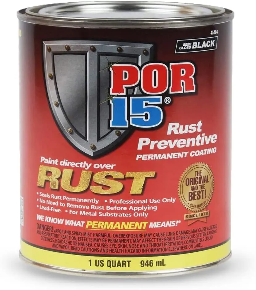 POR-15 RUST PREVENTATIVE SEMIGLOSS BLACK - QUART