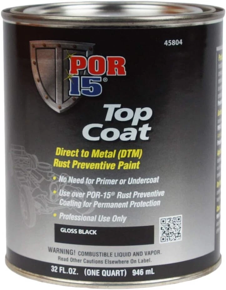 POR-15 Top Coat Paint, Gloss Black - 32 fl. oz.