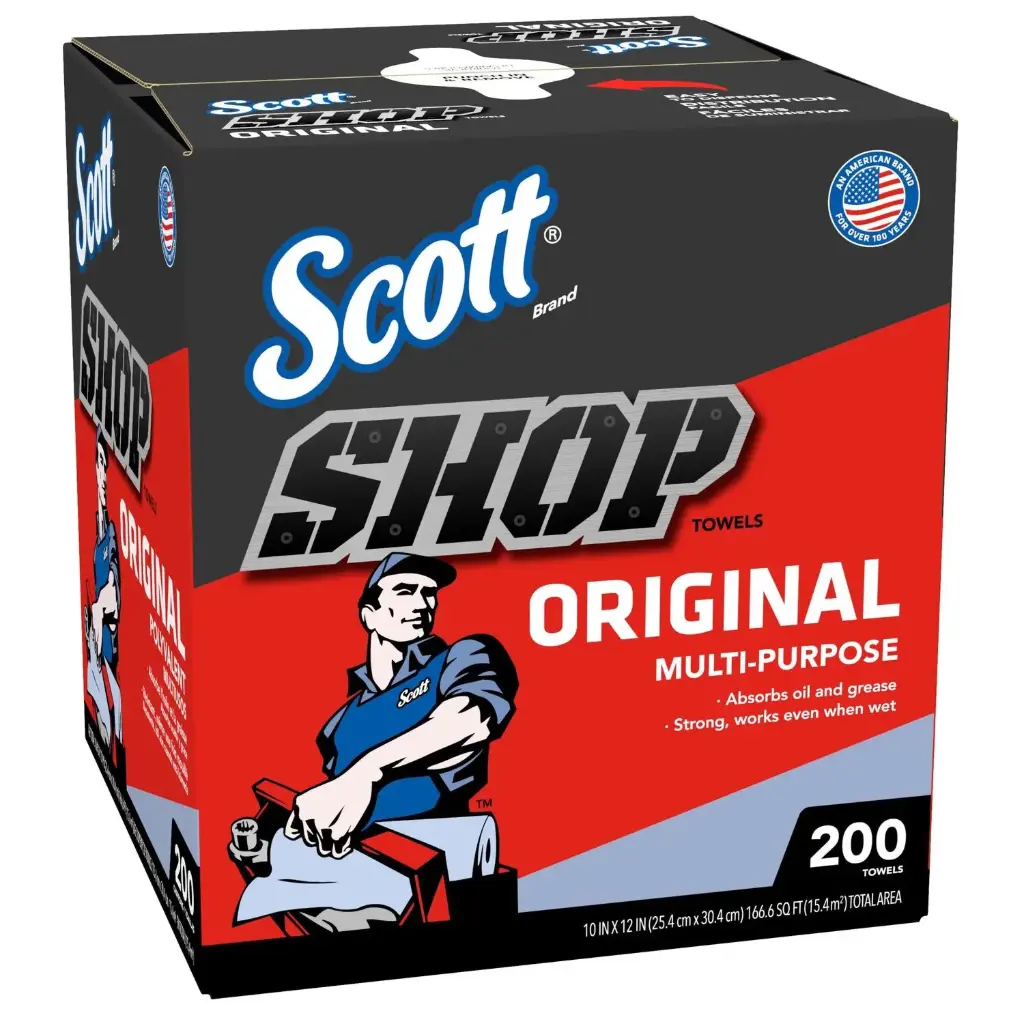 SCOTT SHOP TOWELS POP-UP* BOX, BLUE - 1,600 COUNT